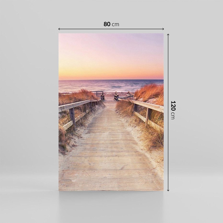 Obraz na płótnie 80x120 - Spacer Wśród Przyboju - dróżka, morze