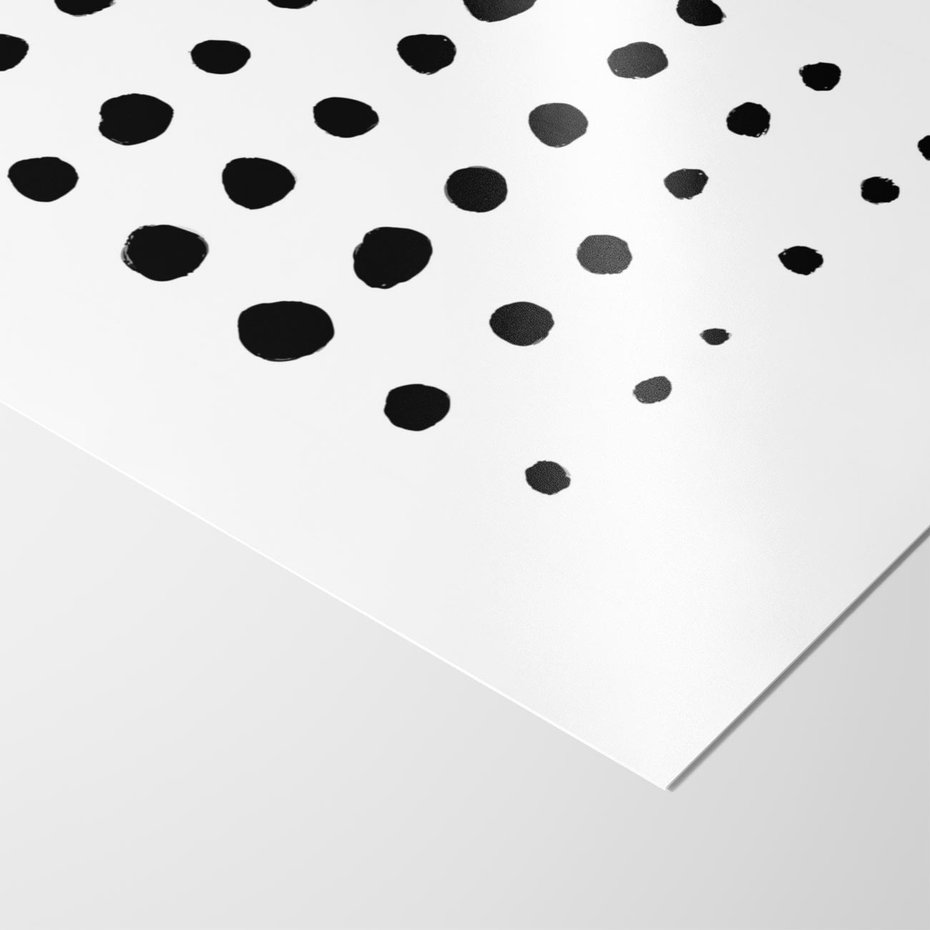 Plakat bez ramy 30x40 - Refleksje Światła - minimalistyczna kompozycja, czarne kropkina białym tle