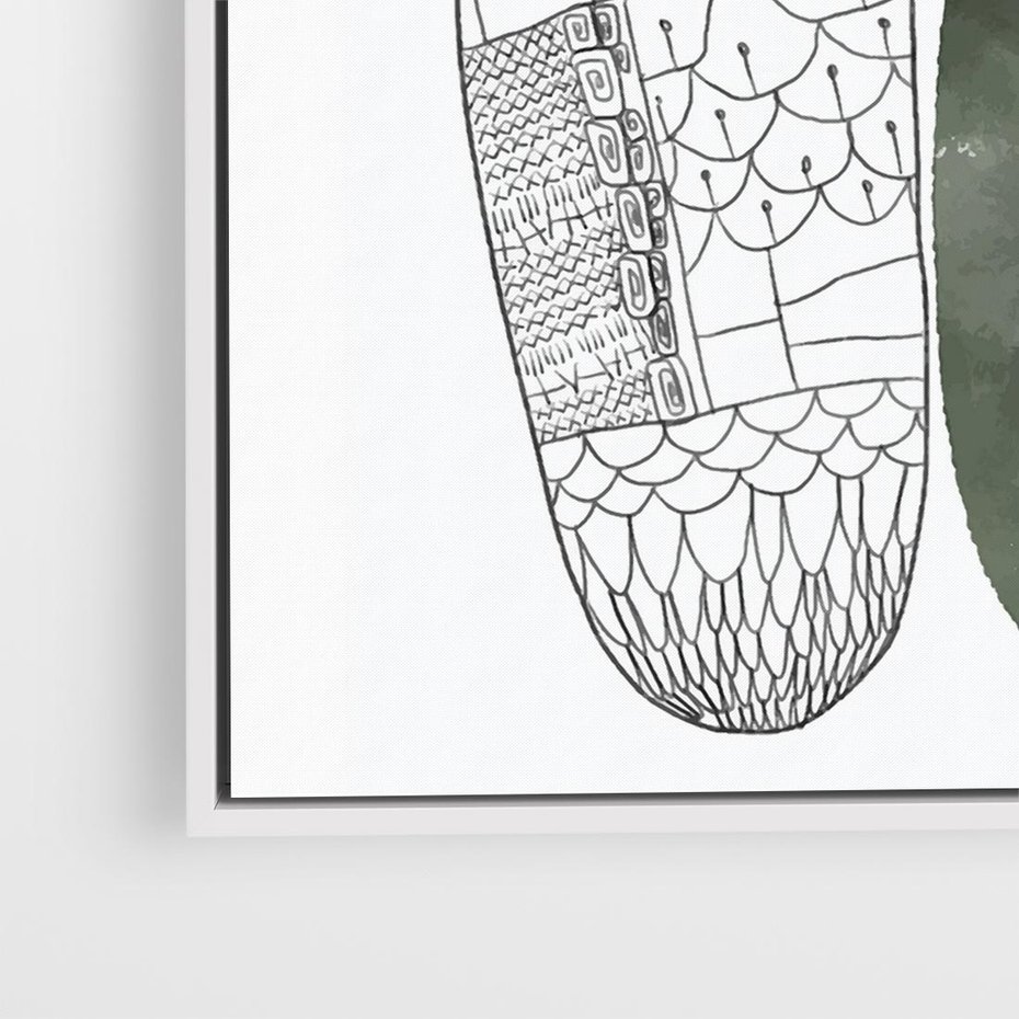 Obraz w ramie 80x80 - Przesunięte Jabłko - minimalistyczny plakat, jabłko - rama biała