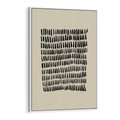 Obraz w ramie 70x100 - Energetyczne Pulsacje Nowości - boho plakat, czarne kropki kreski - rama biała