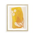 Plakat w ramie 40x50 - Kolorowe Marzenia - abstrakcyjna żółta plama, akwarela - rama drewno
