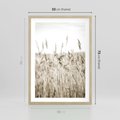 Plakat w ramie 50x70 - Nostalgiczny Pejzaż - suche trawy, pole - rama drewno