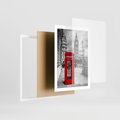 Plakat w ramie 50x70 - Budka telefoniczna w Londynie - budka, Londyn - rama biała