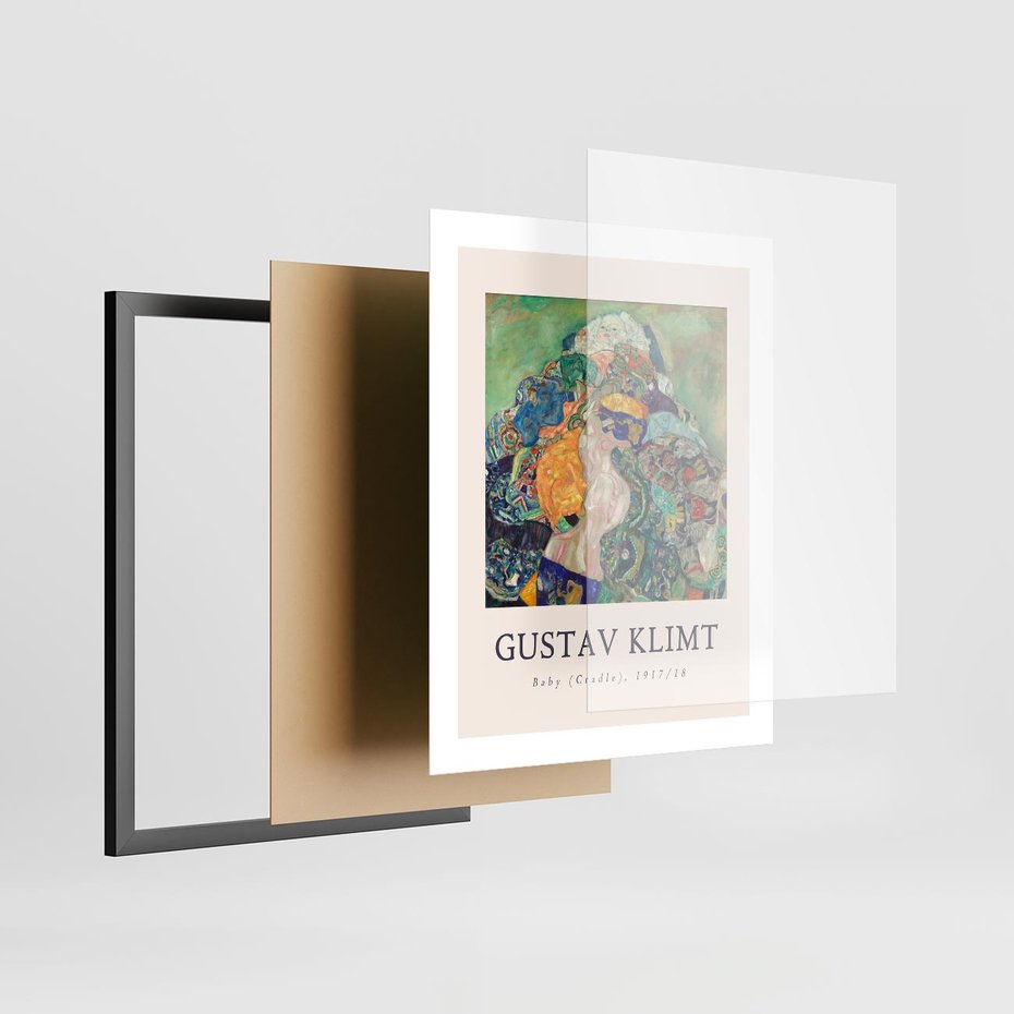 Plakat w ramie 40x50 - Sztuka z Reprodukcją G. Klimta - Gustav Klimt, reprodukcja - rama czarna