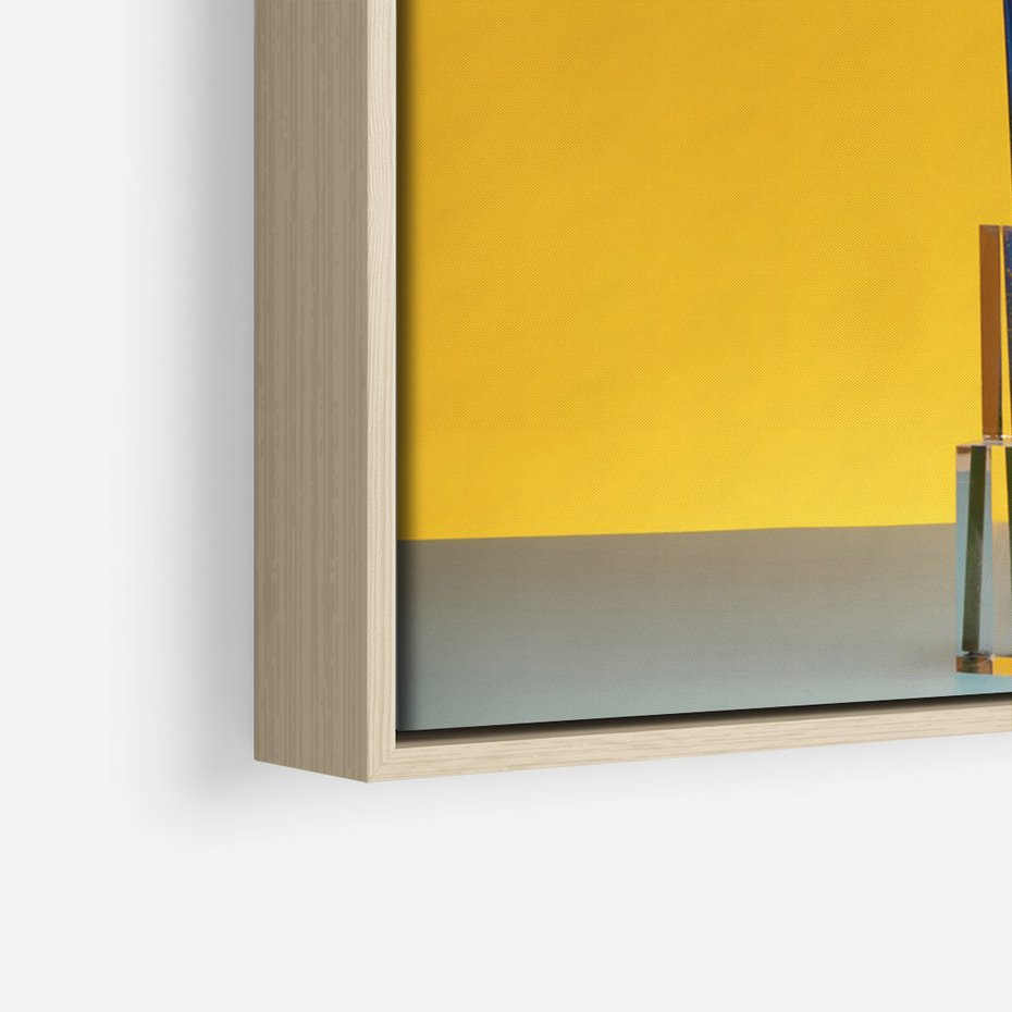 Obraz w ramie 80x120 - Niebiańskie liście - liść, liście - rama drewno