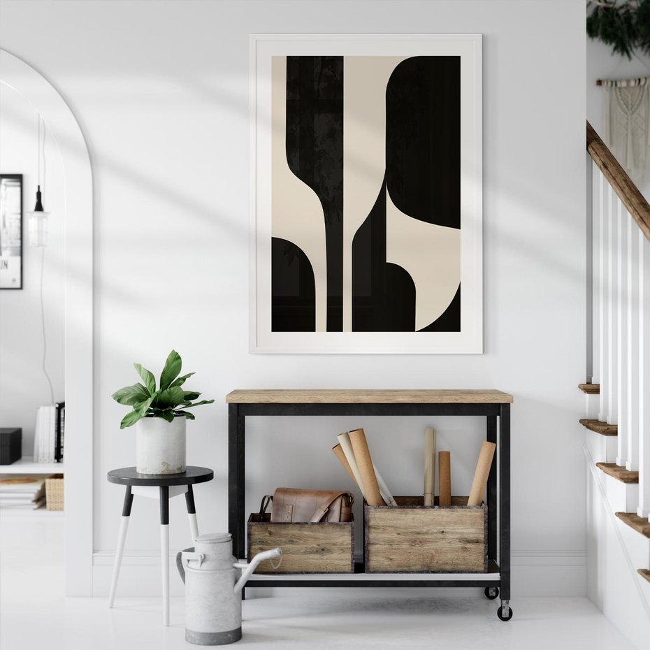 Plakat bez ramy 21x30 - Abstrakcyjne Linie - boho plakat, rycina