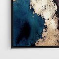 Obraz w ramie 50x50 - Elegancki Impuls - abstrakcyjne plamy, rozlana farba - rama czarna