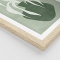 Plakat w ramie 50x70 - Zieleń Pulsującego Spokoju - zielona abstrakcja, zgaszona zieleń - rama drewno