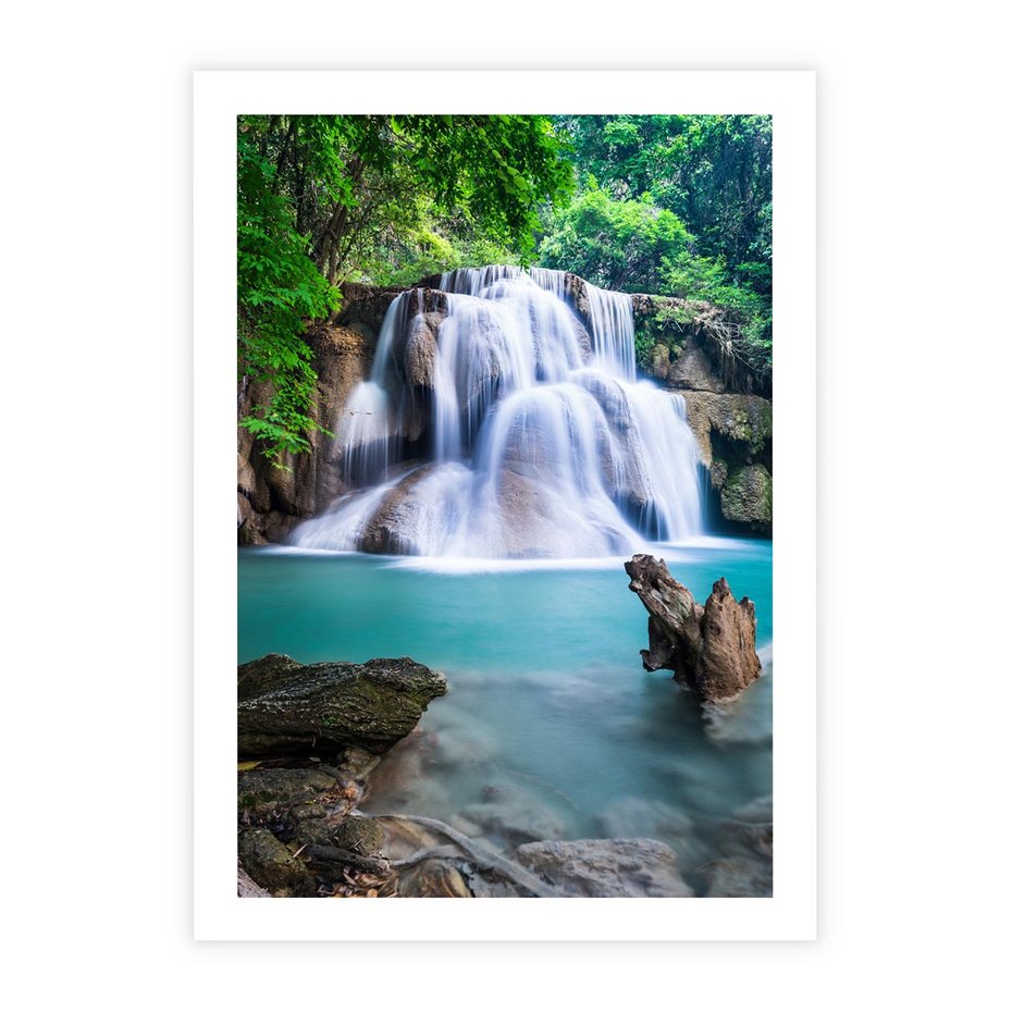 Plakat bez ramy 21x30 - Abstrakcyjna nowoczesność - wodospad, woda