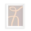Plakat w ramie 50x70 - Beżowe Boho Zaplątanie - minimalistyczny obraz, nowoczesny - rama biała