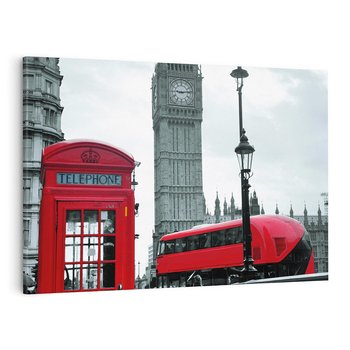 Obraz na płótnie 120x80 - Uliczka z charakterystyczną budką w Londynie - Londyn, budka