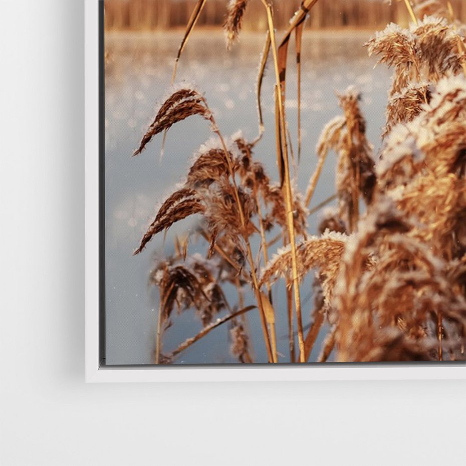 Obraz w ramie 80x120 - Wyraz Stylu - trawy, boho - rama biała