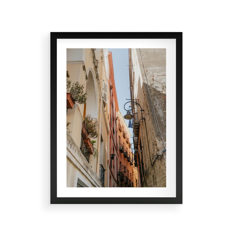 Plakat w ramie 30x40 - Włoskie uroki - włoskie, uliczki - rama czarna