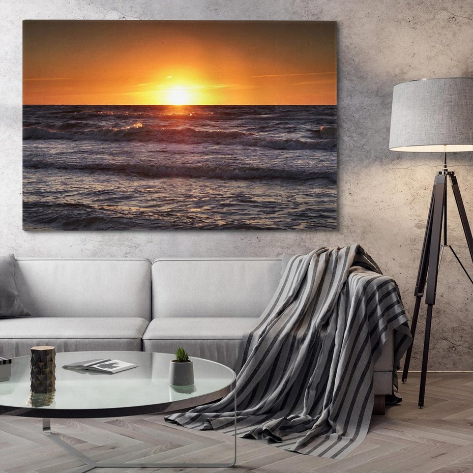 Obraz na płótnie 100x70 - Zachód Słońca Nad Morzem - zachód słońca,
