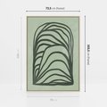 Obraz w ramie 70x100 - Zielonkawy Uścisk Natury - abstrakcyjny zielony motyw, skandynawski design - rama drewno