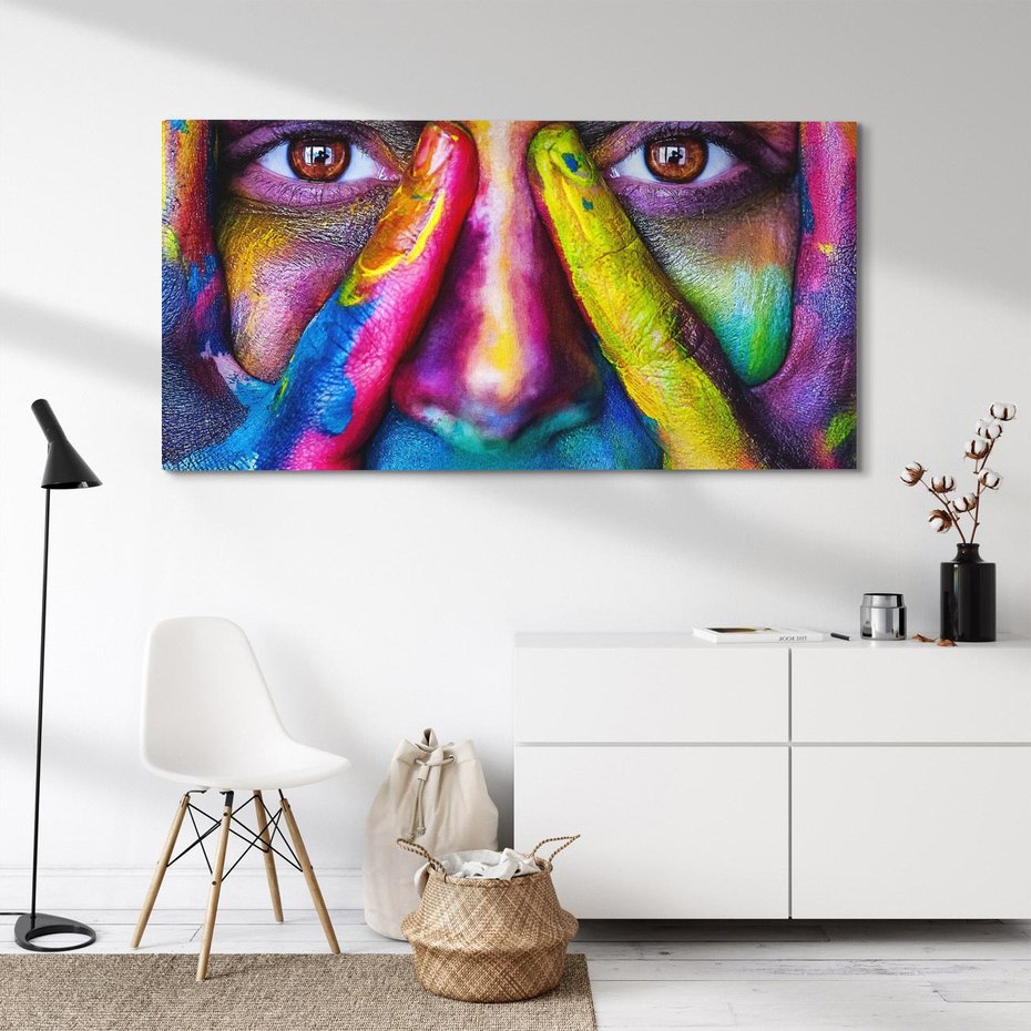 Obraz na płótnie 120x60 - Abstrakcyjna refleksja człowieka - człowiek, abstrkacja