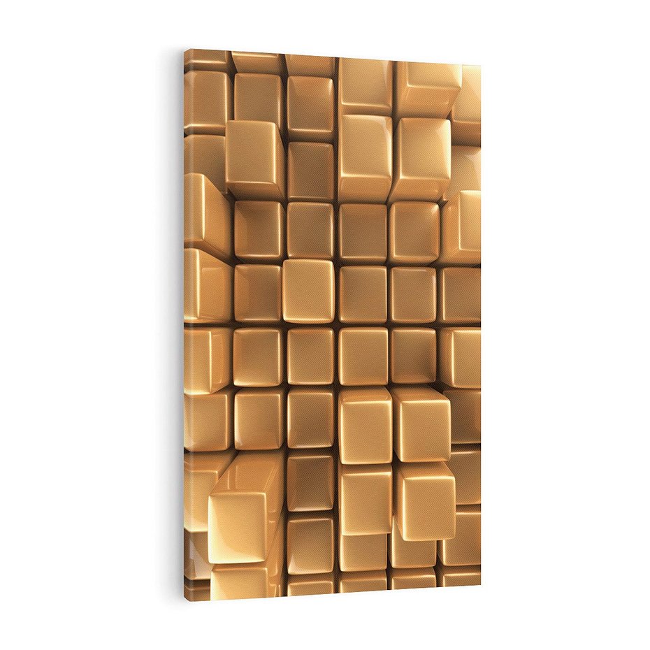 Obraz na płótnie 80x120 - Błyszcząca Elegancja - złoto, 3d