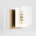 Plakat w ramie 40x50 - Harmonijne Odbicia - geometryczne złote kształty, tekstura - rama biała