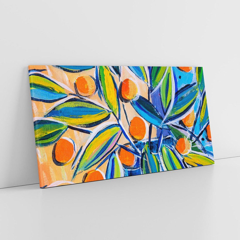 Obraz na płótnie 120x60 - Cytrusowa Abstrakcja - abstrakcja, owoce cytrusowe