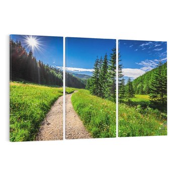 Obraz na płótnie 120x80 - Harmonia natury - góry, łąka