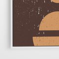 Obraz w ramie 50x50 - Impulsy Przestrzeni - mid century styl, nowoczesna grafika - rama biała