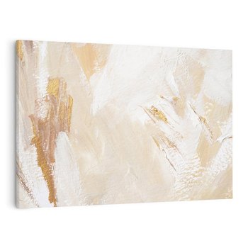 Obraz na płótnie 70x50 - Elegancja w Złocistym Chaosie - złoto beż, abstrakcja