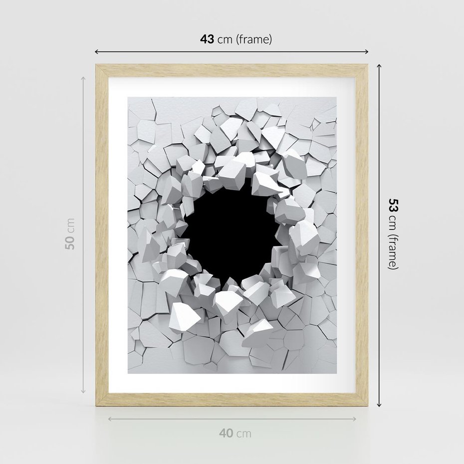 Plakat w ramie 40x50 - Nowoczesna Abstrakcja - grafika, nowoczesna - rama drewno