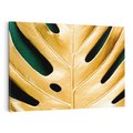 Obraz na płótnie 100x70 - Piękno i Styl - złote, liście