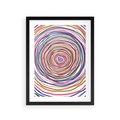 Plakat w ramie 30x40 - Cyrkulująca Harmonia - kolorowe etniczne wzory, tęczowe żywe kolory - rama czarna