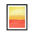 Plakat w ramie 40x50 - Rozmyte Odbicia - kolorowe akwarelowe pasy, odcienie żółci i czerwieni - rama czarna