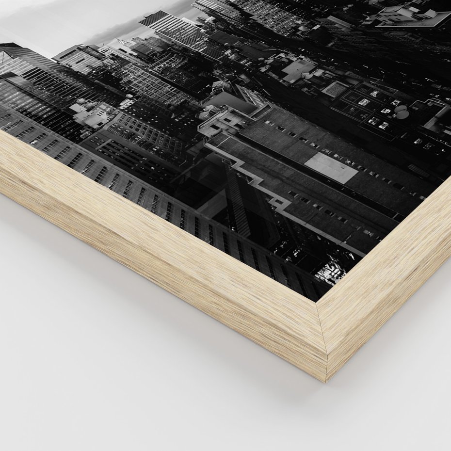 Zestaw obrazy w ramie 30x40 galeria - Czarno, białe, miasto, Nowy, Jork - rama drewno