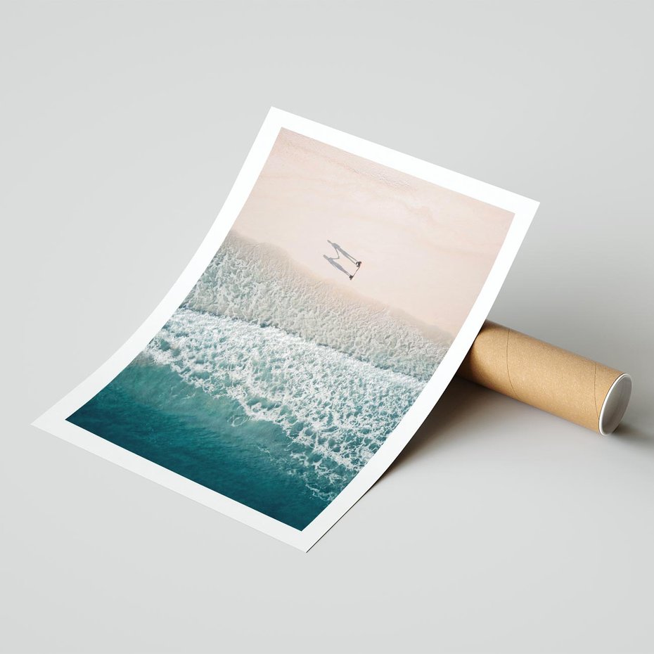 Plakat bez ramy 21x30 - Turkusowe Uroki - niebieskie turkusowe morze, plaża