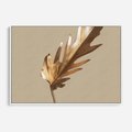 Obraz w ramie 70x50 - Piękno w Detalu - złoty, liść - rama biała