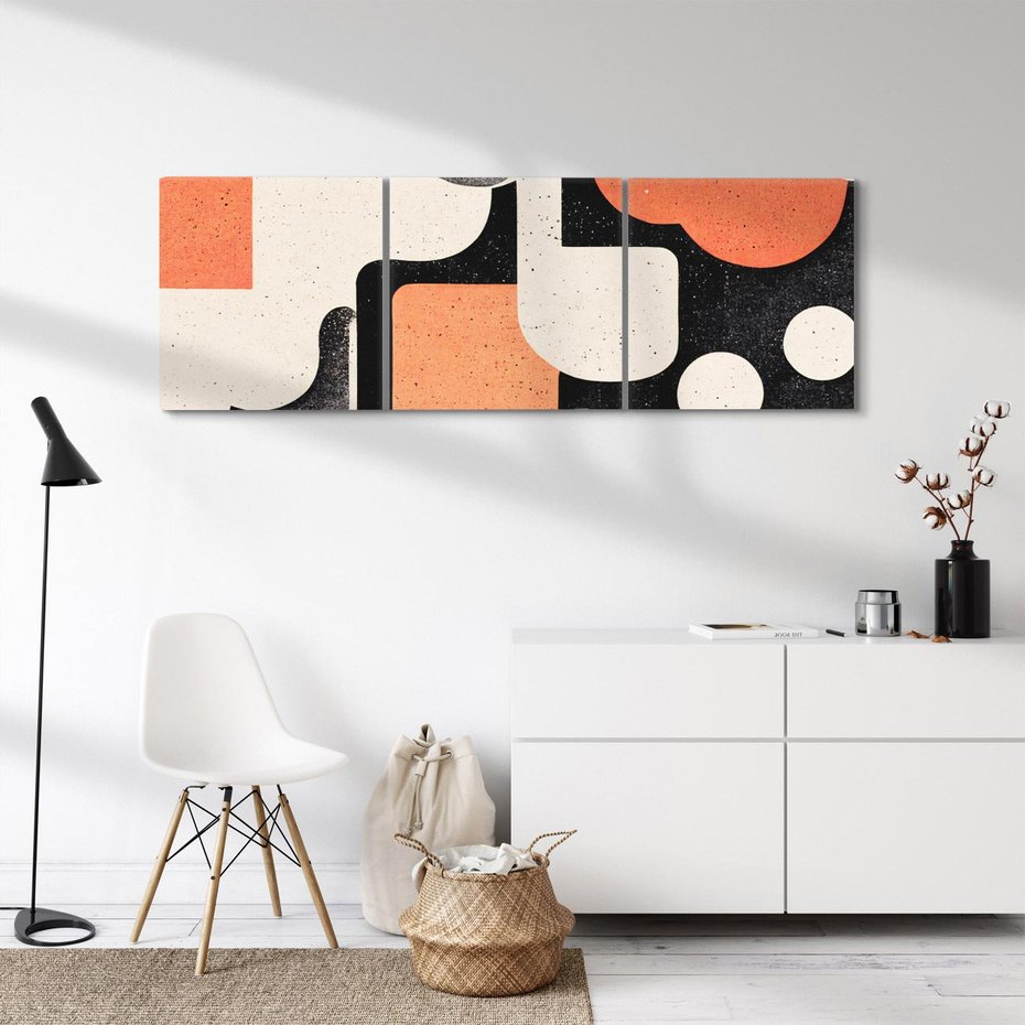 Obraz na płótnie 90x30 - Loftowa Harmonia - abstrakcja, styl loftowy