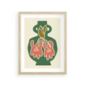 Plakat w ramie 30x40 - Kreatywne Impulsy - boho styl, wazon - rama drewno
