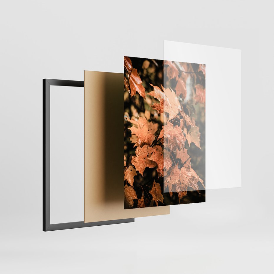 Zestaw obrazy w ramie 50x70 galeria - Jesień, liście, droga - rama czarna