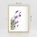Plakat w ramie 30x40 - Delikatny Urok - lawenda, kwiaty - rama drewno