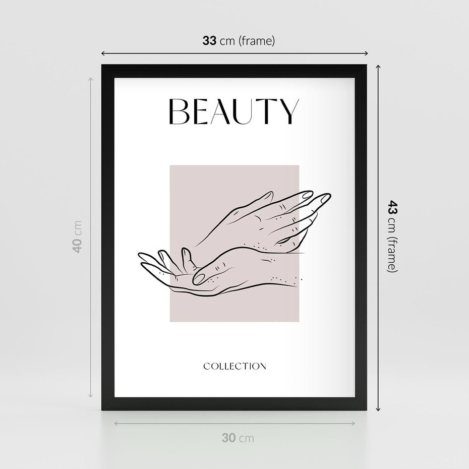 Plakat w ramie 30x40 - Wibracje Nieprzewidywalnych Form - bogo plakat, dłonie - rama czarna