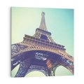 Obraz na płótnie 50x50 - Wieża Eiffla w czarno-białej odsłonie - Eiffla, Paryż