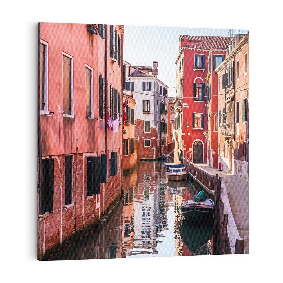 Obraz na płótnie 70x70 - Przejażdżka gondolą przez Wenecję - Wenecja, kanały
