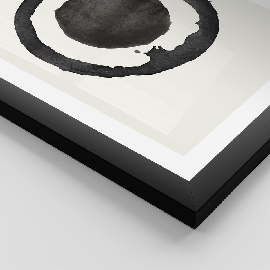 Plakat w ramie 30x40 - Harmonijne Emocje - abstrakcyjne plamy okręgi, akwarelowe - rama czarna