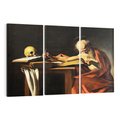 Obraz na płótnie 120x80 - "Św. Hieronim piszący" (1606), Caravaggio - Reprodukcja - reprodukcja, obraz na płótnie