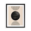 Plakat w ramie 40x50 - Minimalizm w Kształtach - geometryczny graficzny obraz, czarne koło - rama czarna