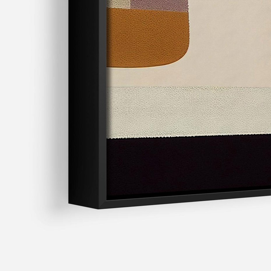 Obraz w ramie 100x70 - Nowoczesne Brązy - geometryszne pasy, nowoczesny styl - rama czarna