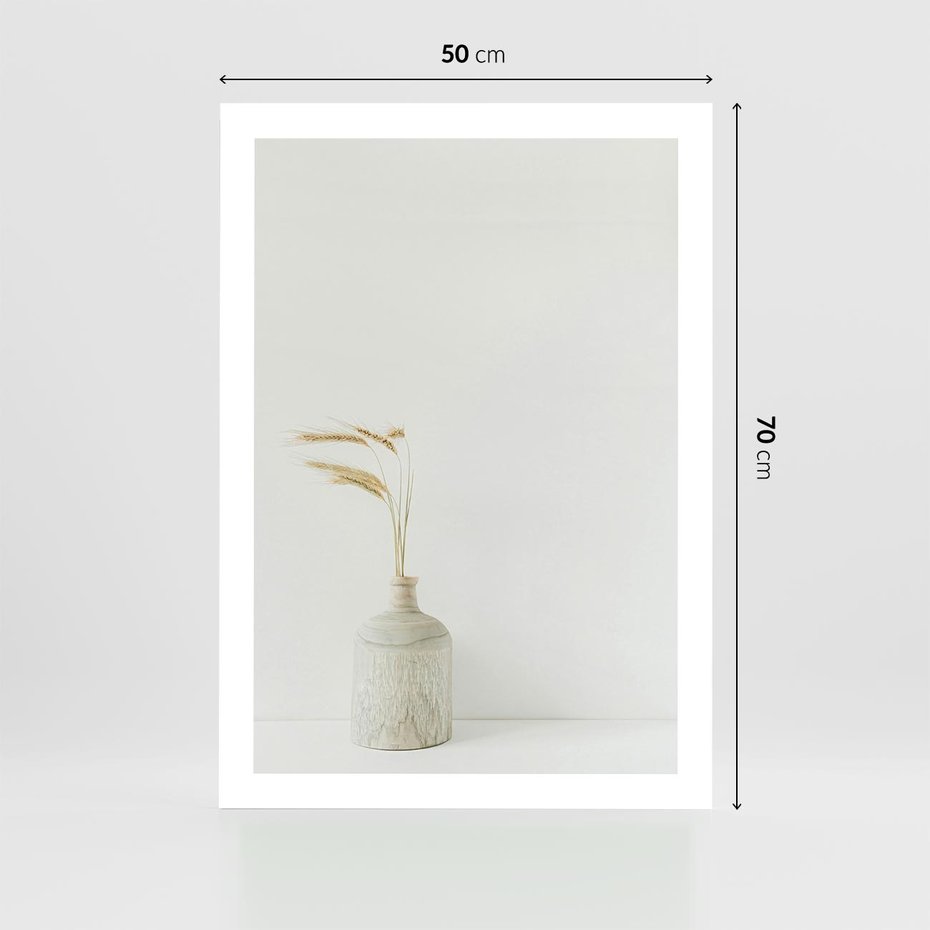 Plakat bez ramy 50x70 - Sztuka Prostoty - minimalistyczny wazon, źdźbła traw