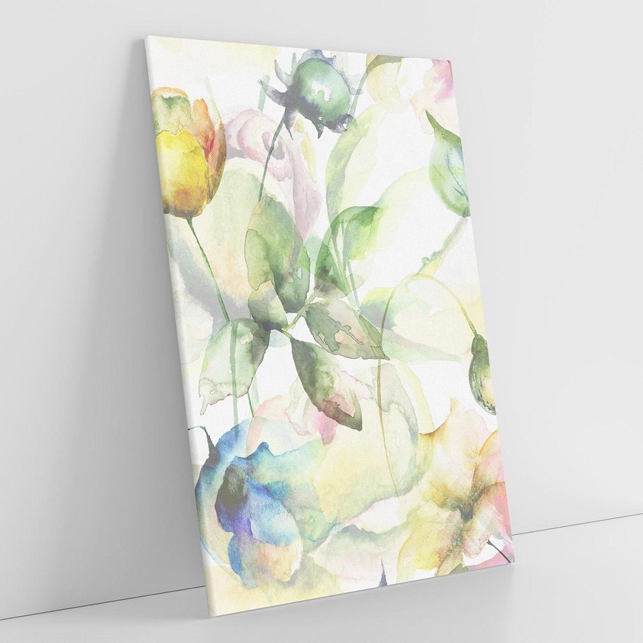 Obraz na płótnie 70x100 - Delikatne Kolory - akwarelowe, kwiaty