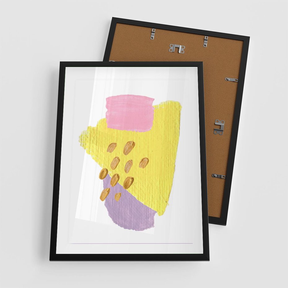 Plakat w ramie 50x70 - Refleksje Akwarelowych Widoków - akwarela, minimalizm - rama czarna