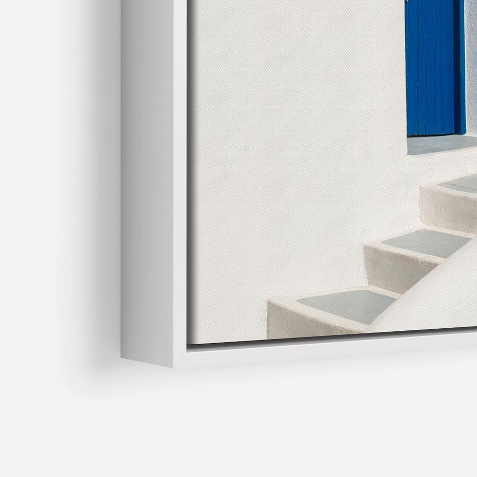 Obraz w ramie 80x80 - Powitanie Wyspy - Santorini, drzwi - rama biała