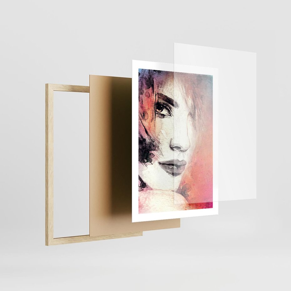 Plakat w ramie 50x70 - Kobieta w sztuce - portret, kobieta - rama drewno