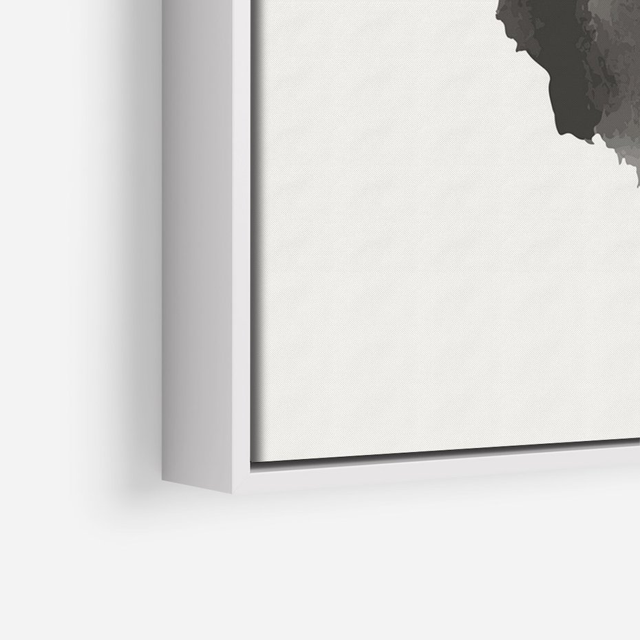 Obraz w ramie 80x120 - Księga Form - abstrakcyjne nieregularne plamy, czarny - rama biała